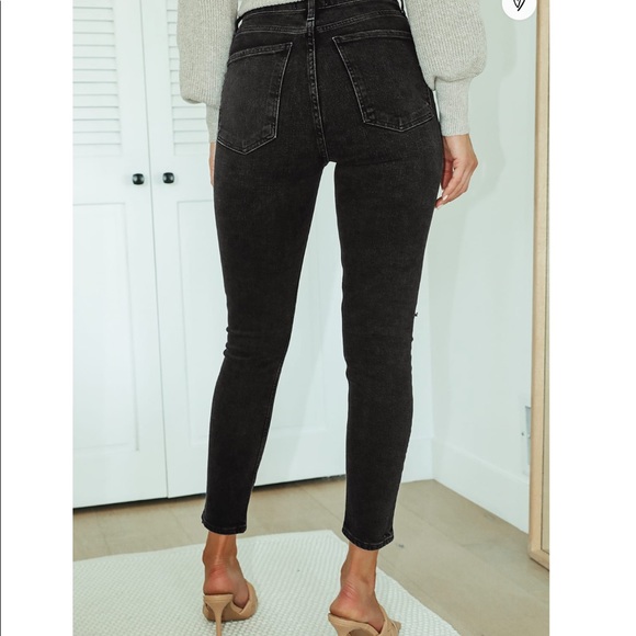 Agolde Nico High Rise Slim Leg Distressed Jean - Picture 2 of 8